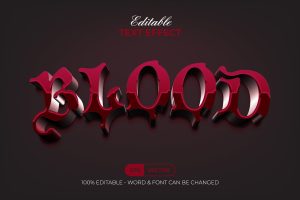 Blood Text Effect Curved Style
