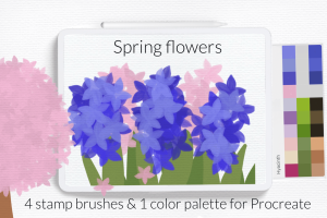 Blooming spring flowers Procreate brushes