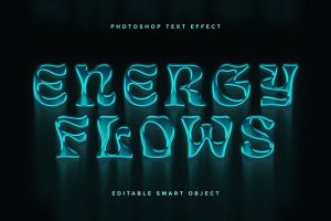 Blue Chrome PSD Text Effect