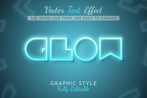 Blue Glow Editable Text Effect, Graphic Style