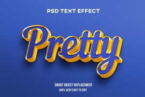 Blue gold glossy text effect