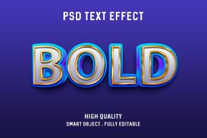Blue gold text effect