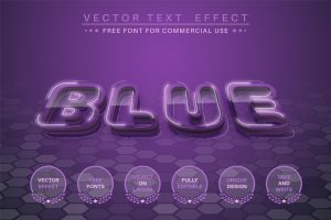 Blue light – editable text effect, font style