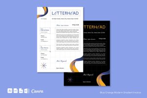 Blue Orange Modern Gradient Letterhead | 005
