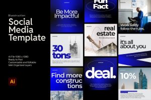 Bluestruction – Social Media Template