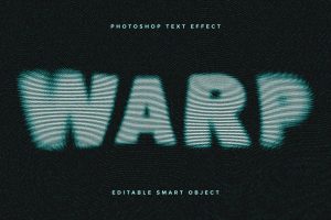 Blurred Tv Glitch Text Effect Mockup