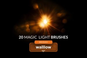Bokeh light flares Photoshop digital brushes