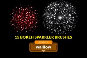 Bokeh sparkler and fireworks photoshop brushes