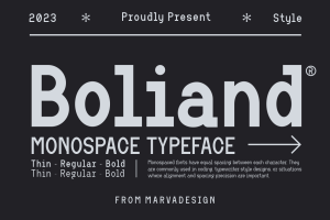 Boliand – A Modern Monospace Font