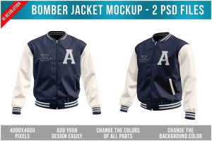 Bomber Jacket Mockup – 2 Photoshop Files