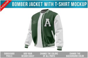 Bomber Jacket with T-Shirt Mockup