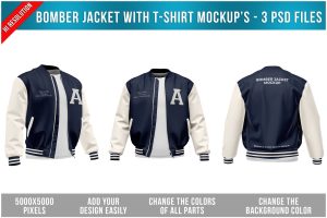 Bomber Jacket with T-Shirt Mockup
