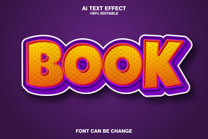 Book 3d text effect