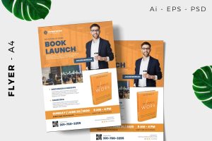 Book Launch Promo Flyer template