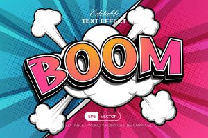 Boom Text Effect Comic Style