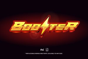 Booster 3D – Editable Text Effect, Font Style