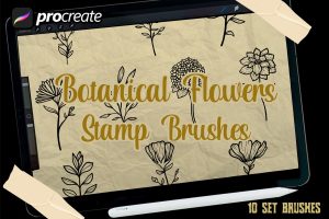 Botanical flowers brush stamp #1