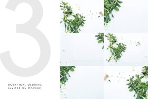 Botanical Wedding Invitation Mockup