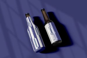 Bottle and Bottle Koozie Mockup