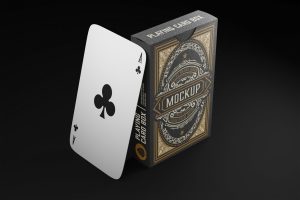 Box with Playing Cards Mockup