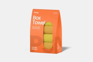 Box with Towels Mockup