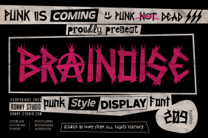 Brainoise – Punk Display Font