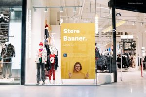 Brand Store Window Shopping Banner Mock-Up