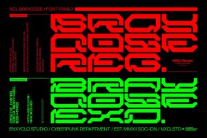 Brayqose Font Family – Futuristic Cyberpunk