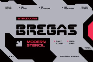 Bregas – Modern Stencil Font