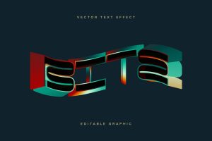 Bright Wavy Vector Text Effect Mockup