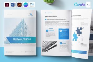 Brochure Template 24 Pages | Canva | Docx |ID| Ai