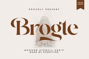 Brogte Modern Stencil Serif Font
