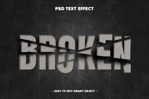 Broken Destructive Bold Text Effect