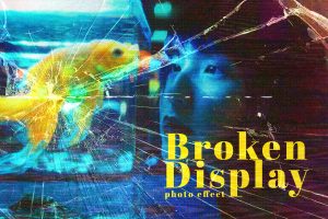 Broken Display Shattered Glass Photo Effect