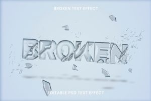 Broken Glass Text Effect Psd Editable Template