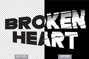 Broken Heart Text Effect