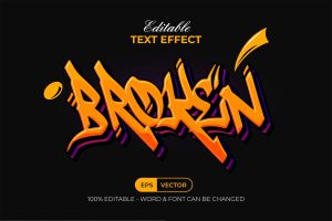 Broken Text Effect Graffiti Style