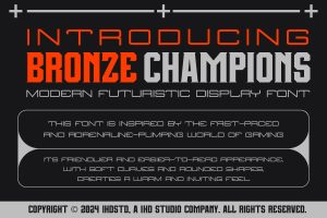 Bronze Champions Futuristic Display Font
