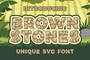 Brown Stones a Cartoon SVG Color Font