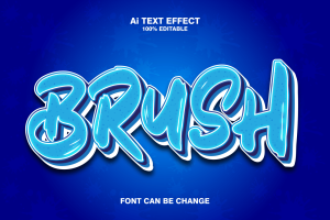 Brush 3d Text Effect