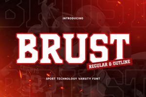 Brust – Sport Technology Varsity Font