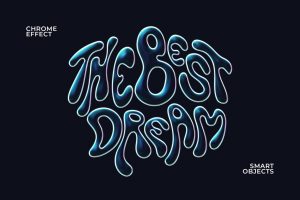 Bubble Chrome Logo & Text Effect