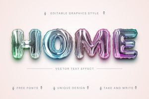 Bubble Holo – Editable Text Effect, Font Style