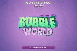 bubble text psd effect