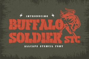 Buffalo Soldier Stencil – Bold Slab Stencil
