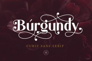 Burgundy – Curly Sans Serif