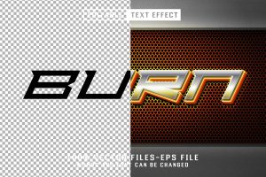 Burn 3d Metalic Text – Editable Text Effect