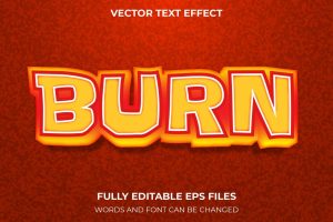 burn 3d text effect