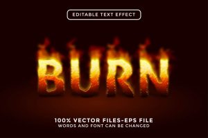 Burn Editable Text Effect
