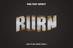 Burn Grunge Textured Text Effect